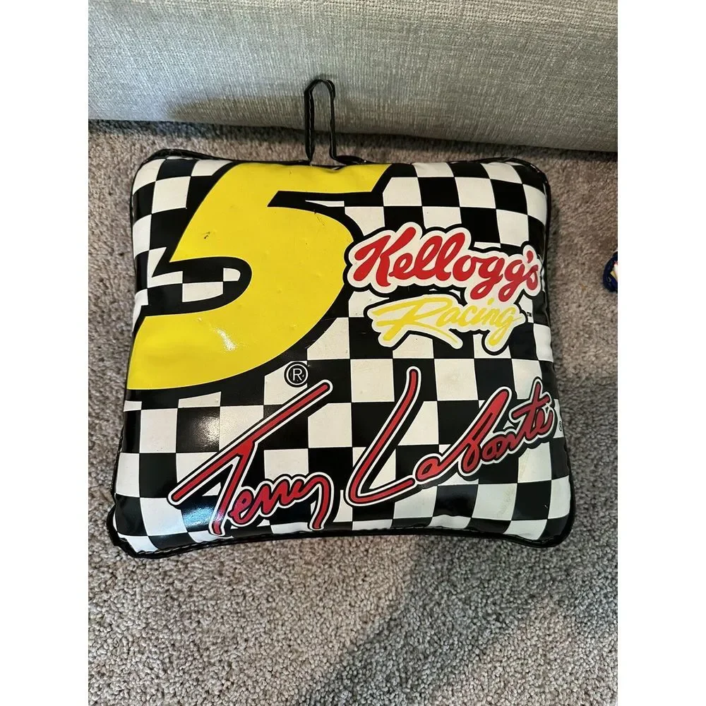 2 Nascar Racing Pillow Terry Lebonte w/Tony the Tiger, Ricky Craven Tide Vintage